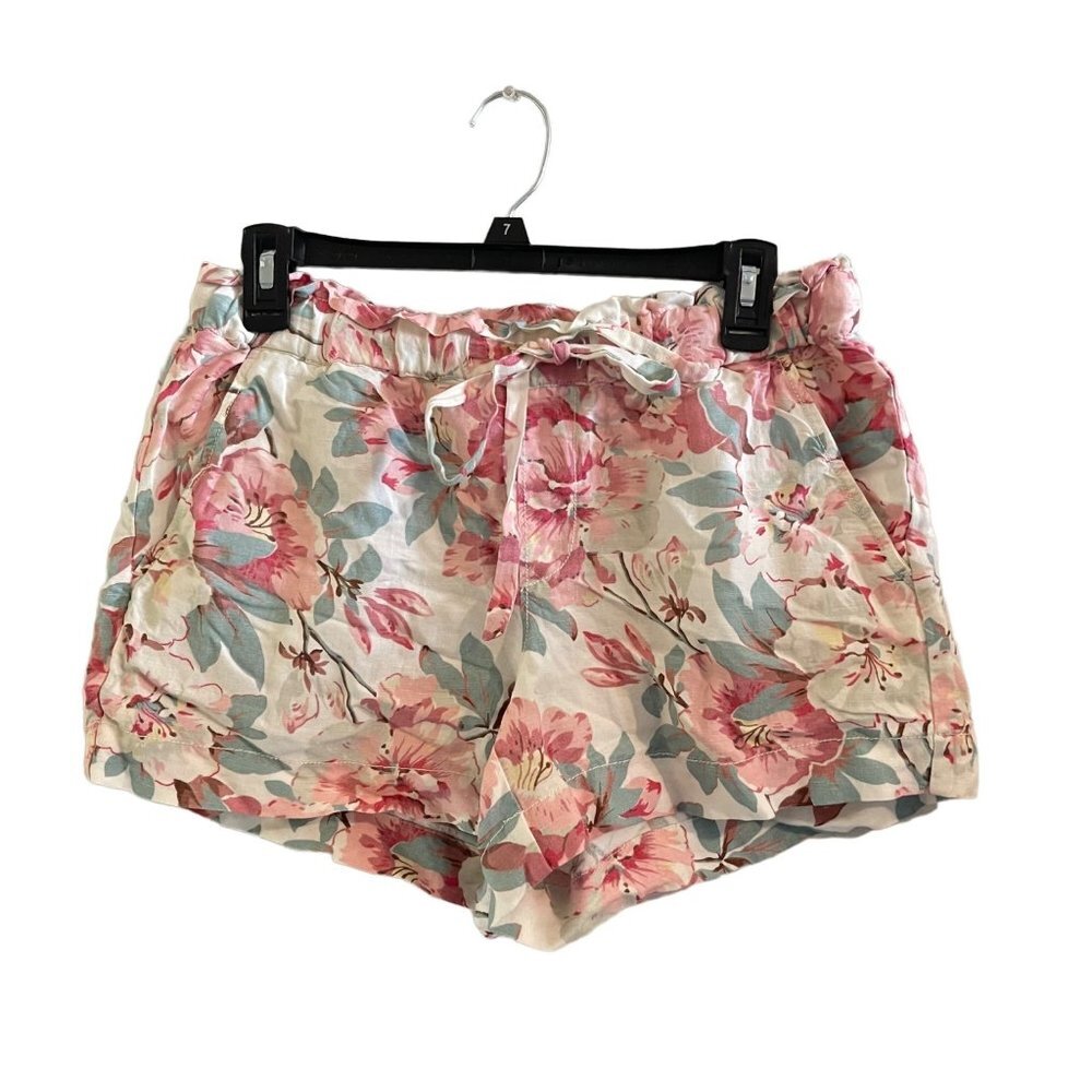 LOFT Floral Pink and Green Beach‎ Styled Shorts